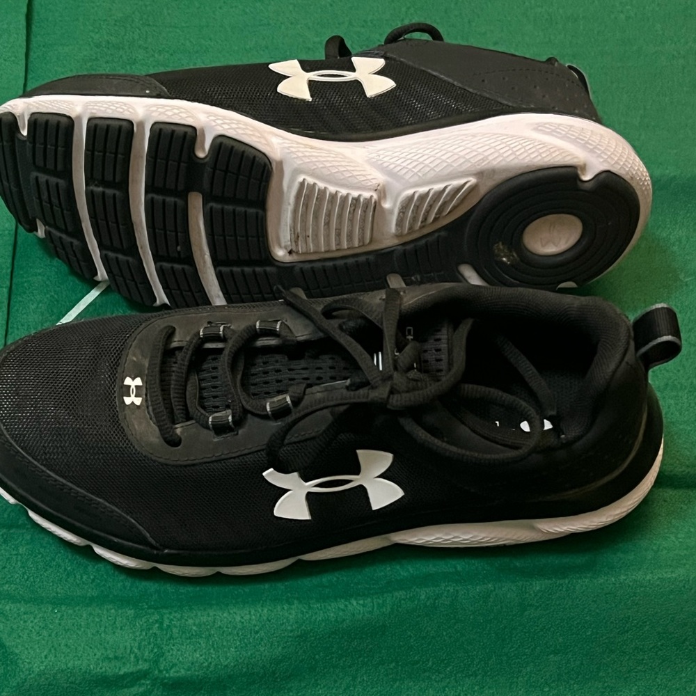 Under Armour Black and White Athletic Running Shoes